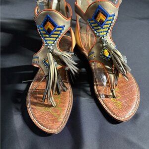 Sam Edelman Embroidered Tassel Gladiator Sandals – Boho Chic